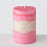 2002190 Pillar  Vela, 3 ass, H 10 cm, d 7 cm, Wax dark rose
