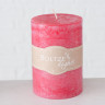 2002190 Pillar  Vela, 3 ass, H 10 cm, d 7 cm, Wax dark rose