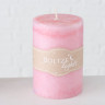 2002190 Pillar  Vela, 3 ass, H 10 cm, d 7 cm, Wax dark rose