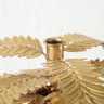 1009596 Candleholder Palme, H 48 cm, L 39 cm,  Iron Gold