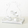 1013134 Windlight Arena, 4 p, H37 cm, Metal White, iron white