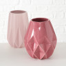 1016816 Vase Morelia, 2 ass, H 22 cm, Stone ware, Pink rose