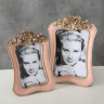 1018432 Picture frame Mirela, 10x15 cm H 23 cm, Polyresin, Pink