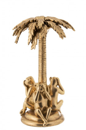 PALM TREE WITH APES POLY GOLD 