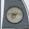 1021685 Table clock Segelboot, 2 ass, Analogue, H 40 cm, Iron, grey-blue