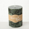 2001086 Pillar candle Stein, 2 ass, H 9 cm, d 7 cm, Wax green