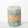 2001086 Pillar candle Stein, 2 ass, H 9 cm, d 7 cm, Wax green