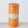 2002170 Pillar candle Vela, 3 ass, H 15 cm, d 7 cm, Dark Orange