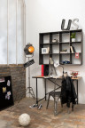 91061 STANDING LAMP FLM METAL/GL BL 60*50*170 CM 