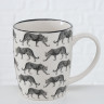 1021491 Mug Caris, 400 ml, Dishwasher safe, black, Off-white, Porzellanporcelain colour-mix 