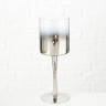 1511700 Windlight Grazia, H 25, Glass, Silver
