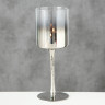 1511700 Windlight Grazia, H 25, Glass, Silver