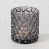 1008739 Windlight Melissa,4 ass, H 9 cm,H 9cm,Glass Grey